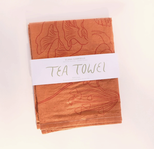 Mushrooms Linen Tea Towel