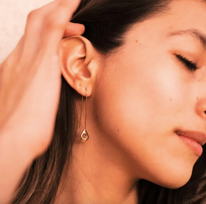 Nook Earrings in Brass