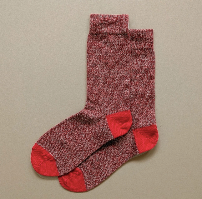 Fine Merino Wool Socks in Poppy Red