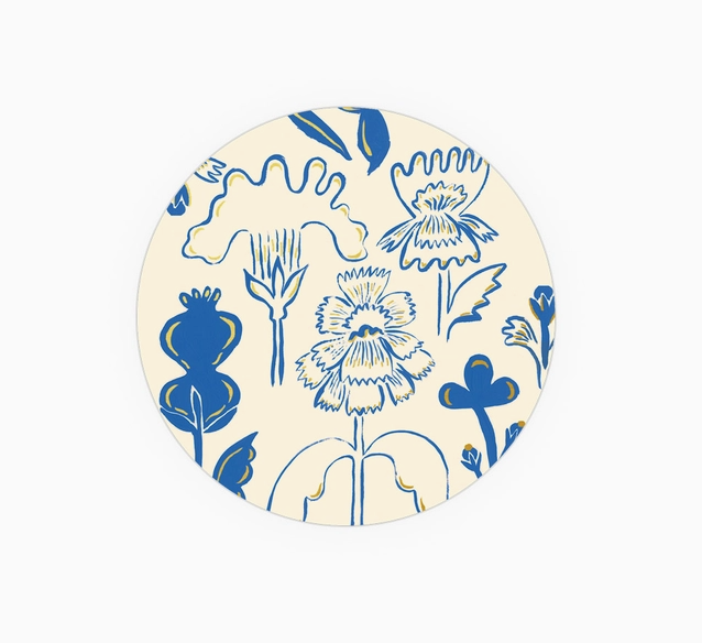 Blue Flowers Coaster Set