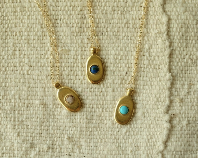 Sonnet Necklace with Azurite Stone
