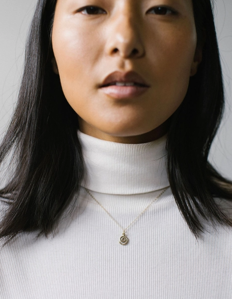 Spiral Charm Necklace in Sterling Silver