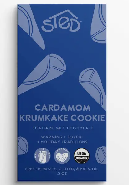 Mini Cardamom Krumkake Cookie Chocolate Bar