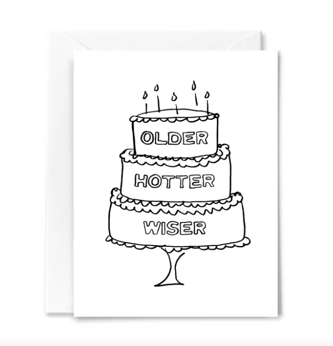 Older Hotter Wiser Cake Card