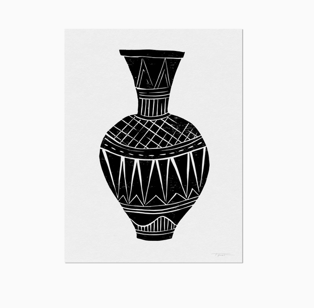 Tall Vase Block Print