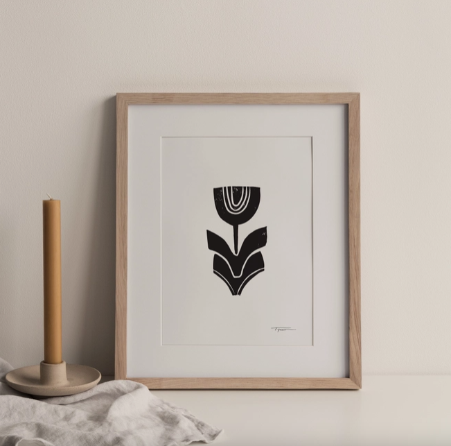 Abstract Tulip Mini Block Print