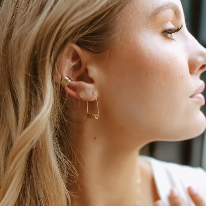 Jasper Stone Arch Earrings