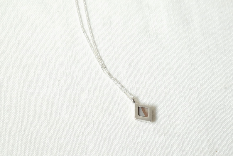 Token Necklace in Sterling Silver & Turquoise