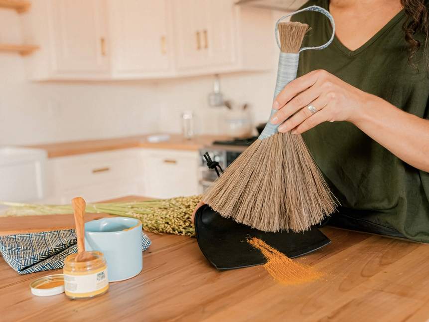 Indigo Dyed Tampico Hand Broom