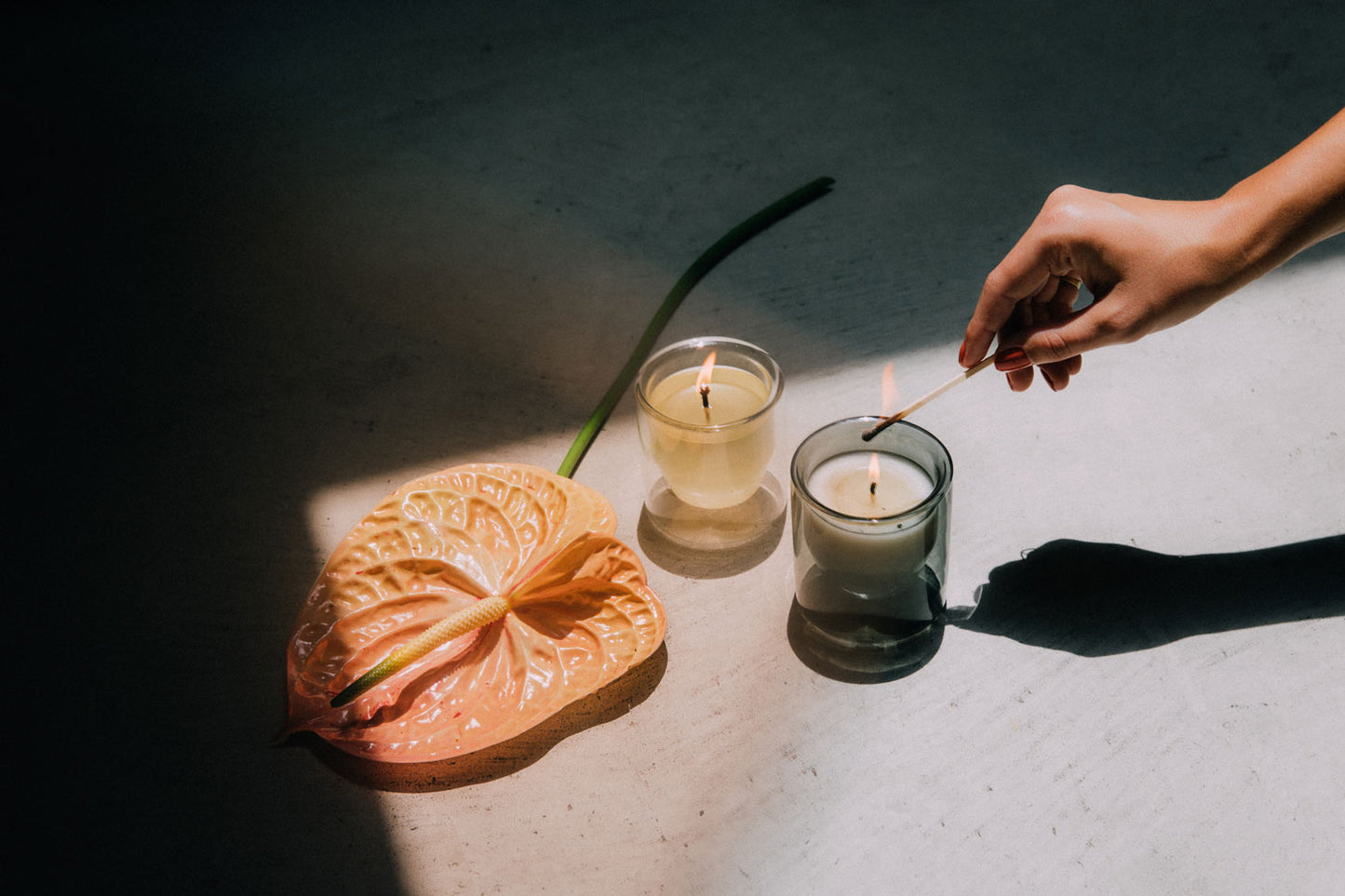 Hinoki Double Wall Glass Candle