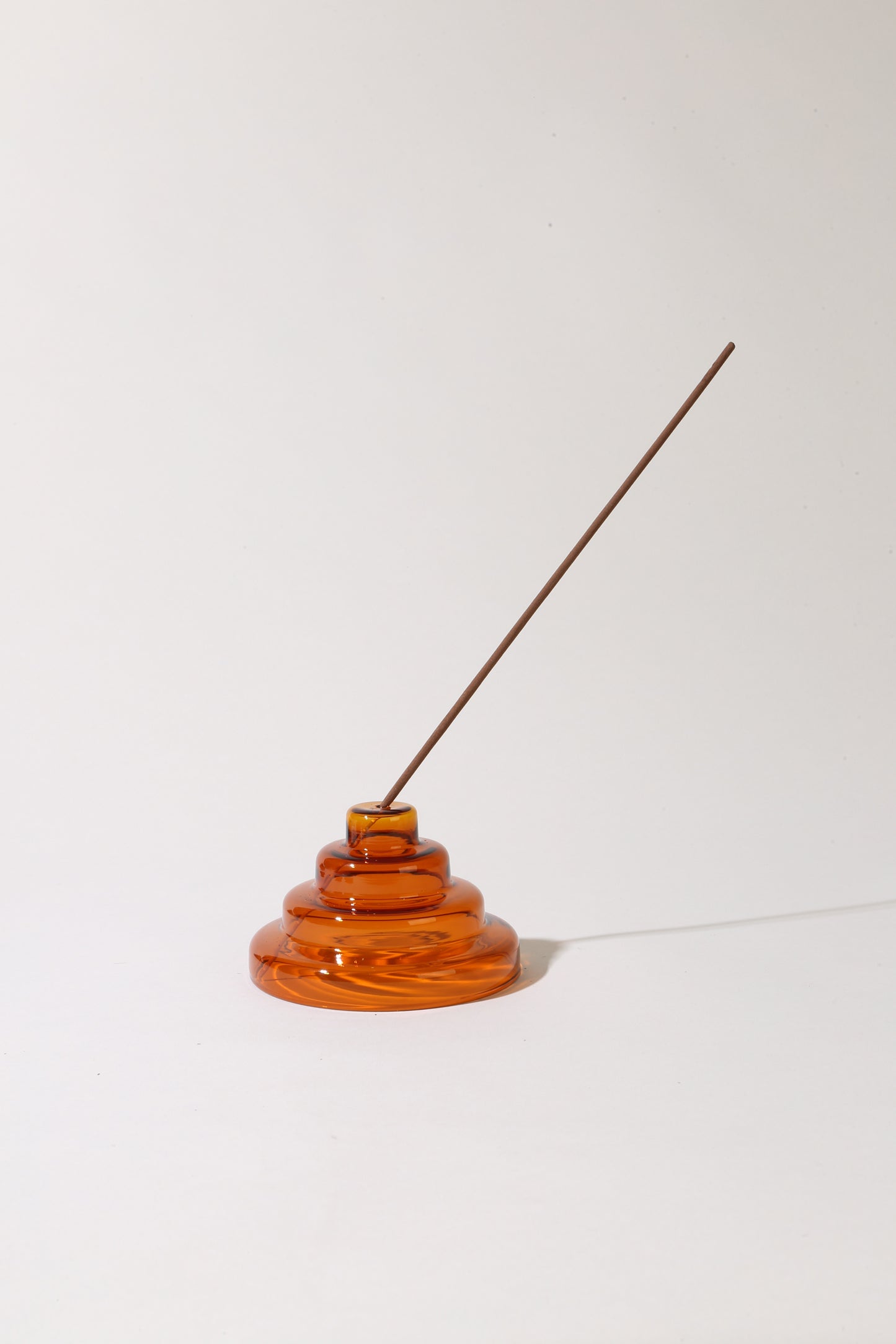 Glass Meso Incense Holder - Amber