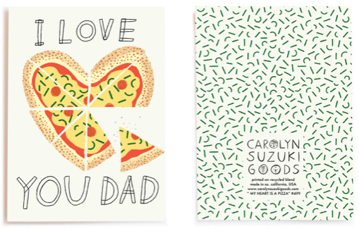 My Heart is a Pizza Father's Day Card