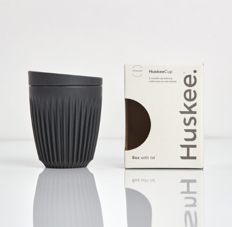 Charcoal Huskee Cup - 8oz Cup and Lid Combo