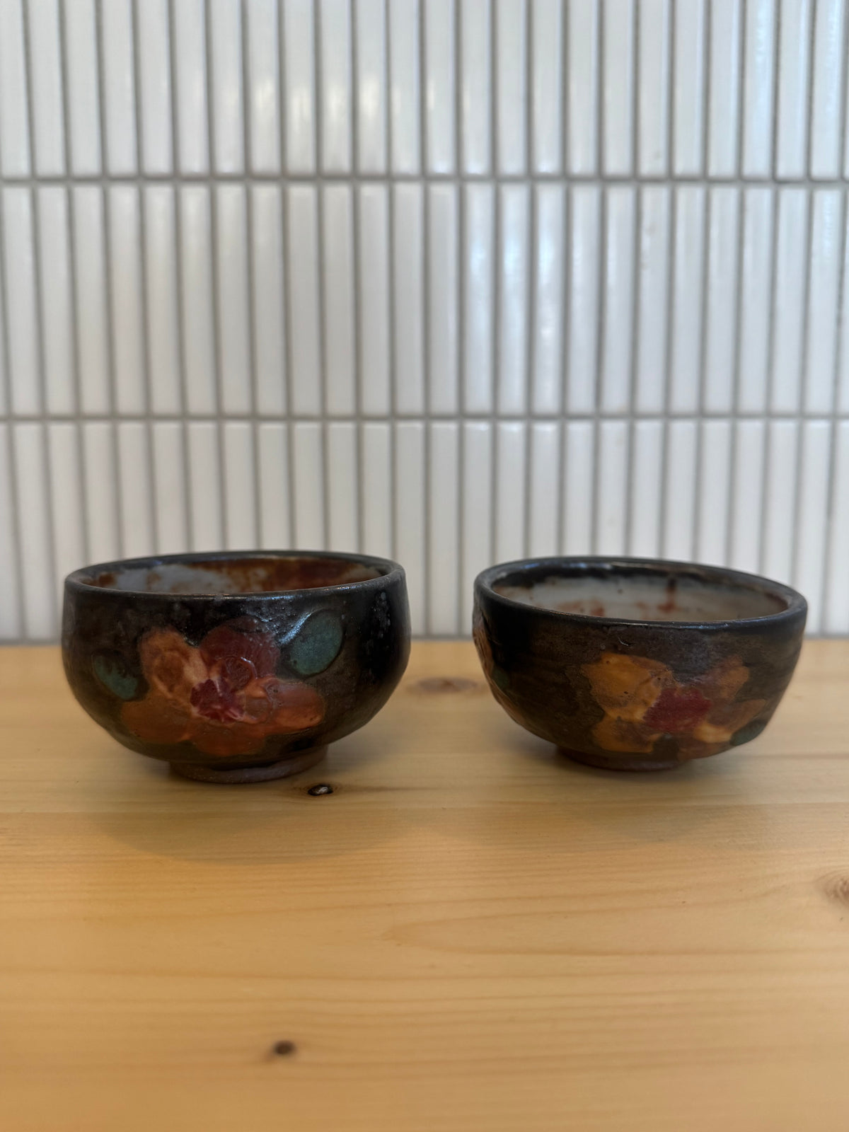 Peach Floral Tea Cups