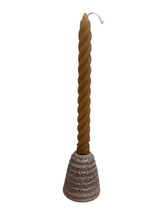 Ceramic Taper Candle Holder in Satin White