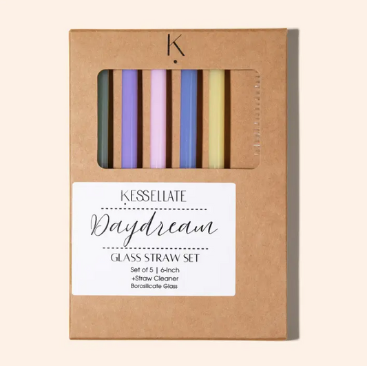 6" Glass Straw Set in Daydream