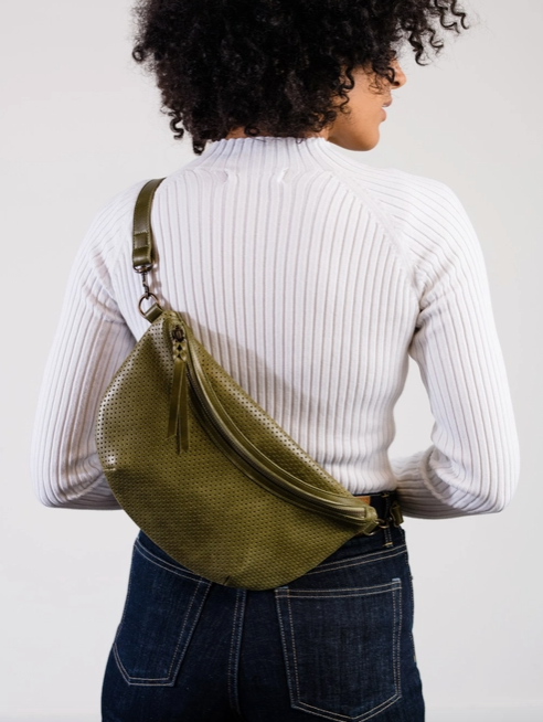 Berkeley Belt Bag, Perforated Moss