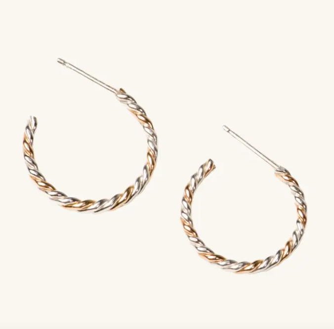 Two Tone Twist Hoops
