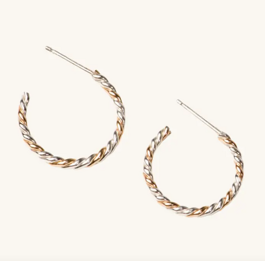Two Tone Twist Hoops