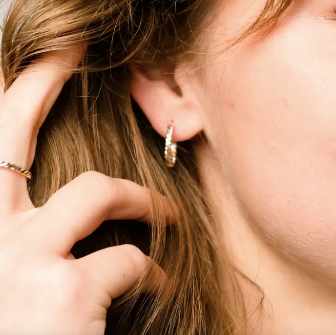 Two Tone Twist Hoops