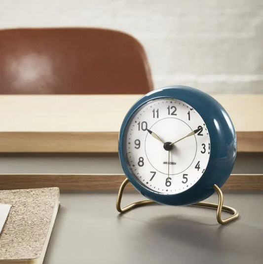 Station Alarm Clock in Petrol Blue