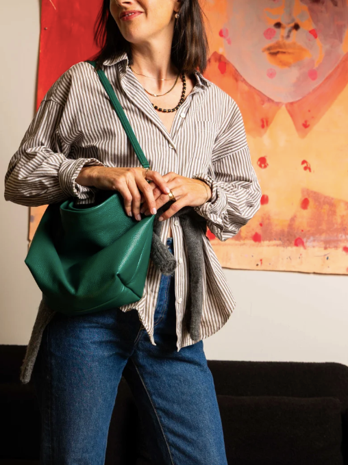 Big Sister Bucket in Malachite Leather