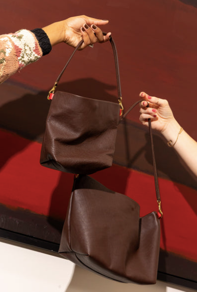 Big Sister Bucket in Mahogany Leather