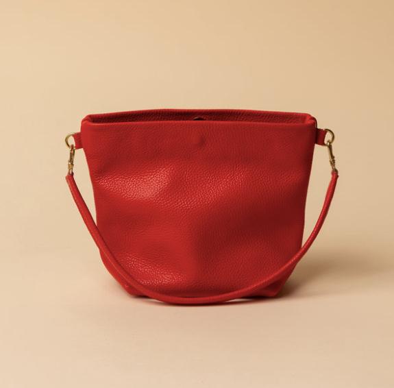 Party Bucket in Red Leather