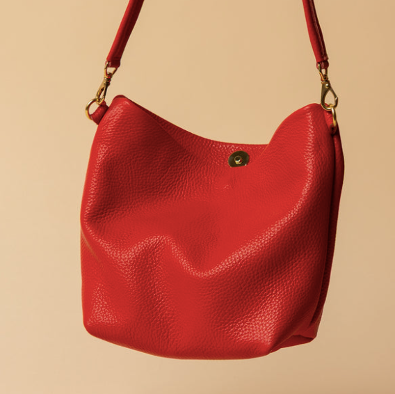 Party Bucket in Red Leather