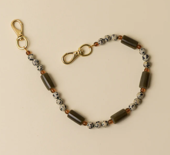 Dalmatian Jasper Beaded Handle