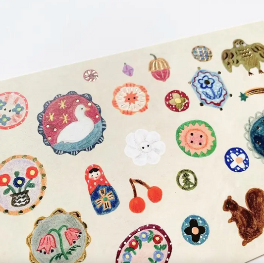 'Brooch' Foil-Stamped Postcard by Aiko Fukawa