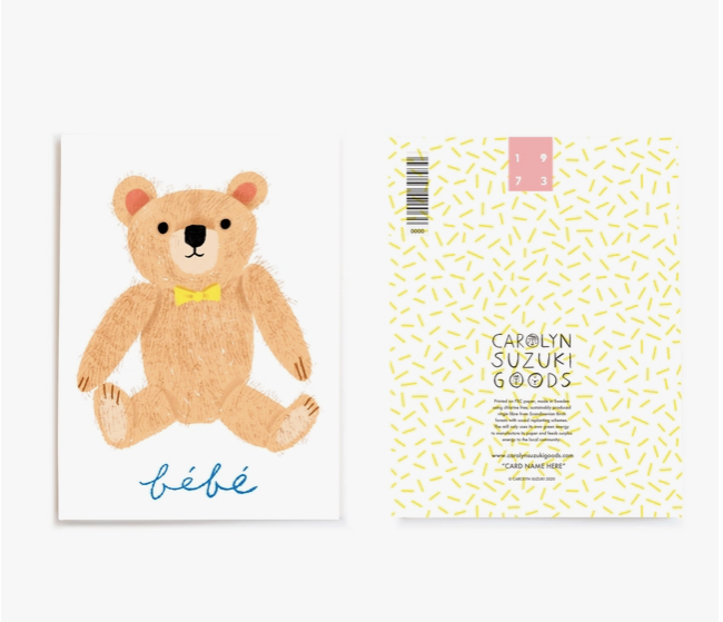 Teddy Bear, Baby Card