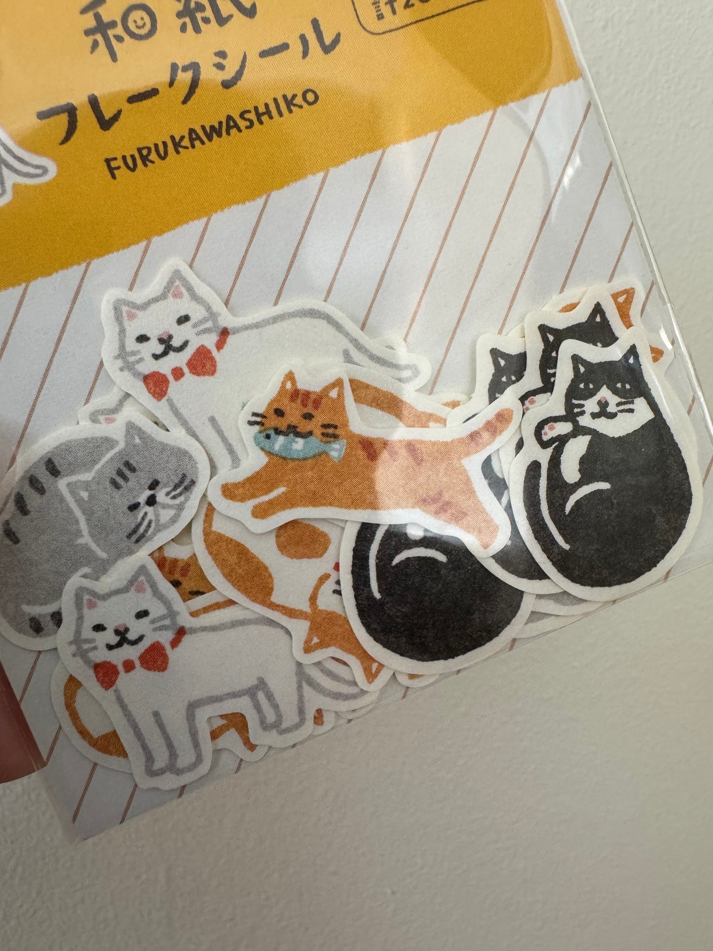 Washi Flake Stickers in Cats