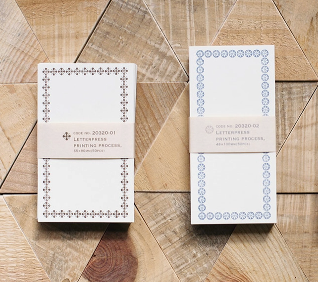 Letterpress Memo Cards in Brown