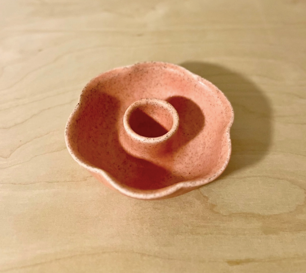 Clover Candle Holder in Rhubarb