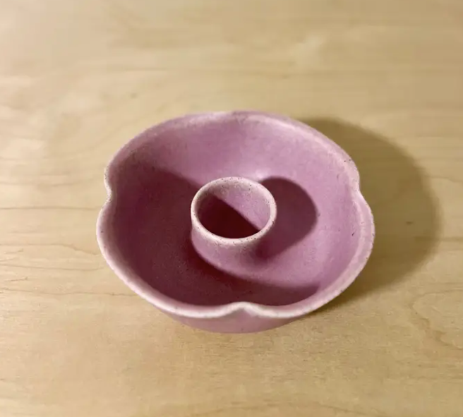 Clover Candle Holder in Soft Purple