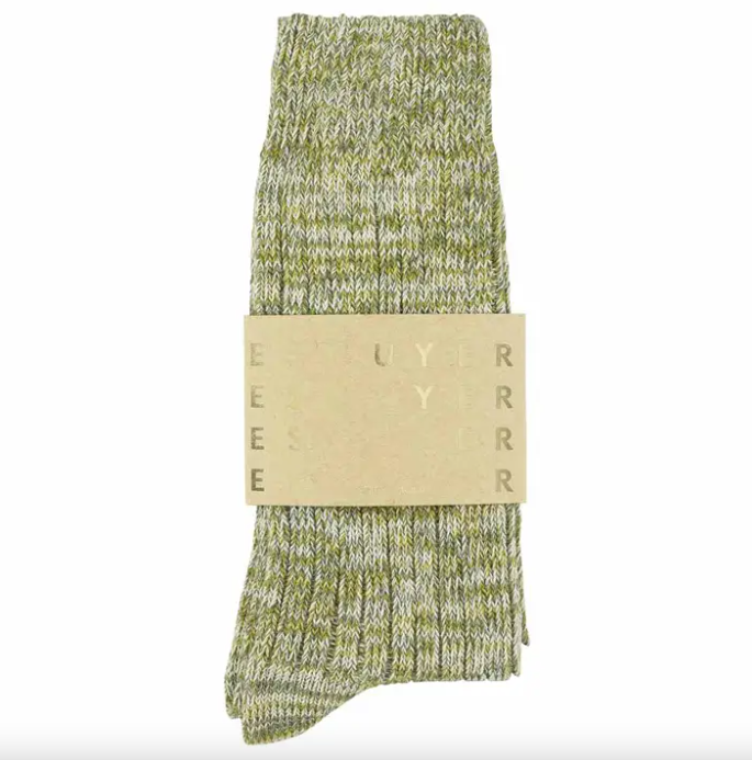 Melange Socks in Green & Yellow