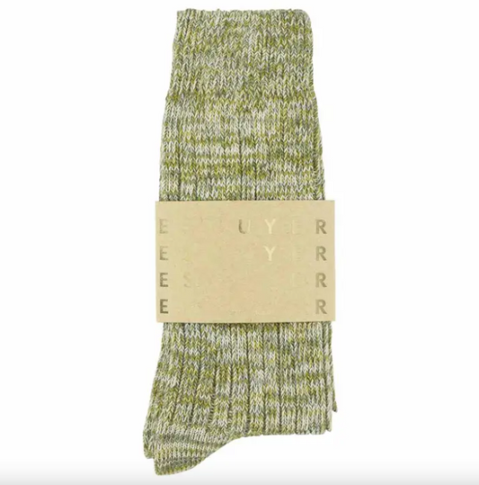 Melange Socks in Green & Yellow