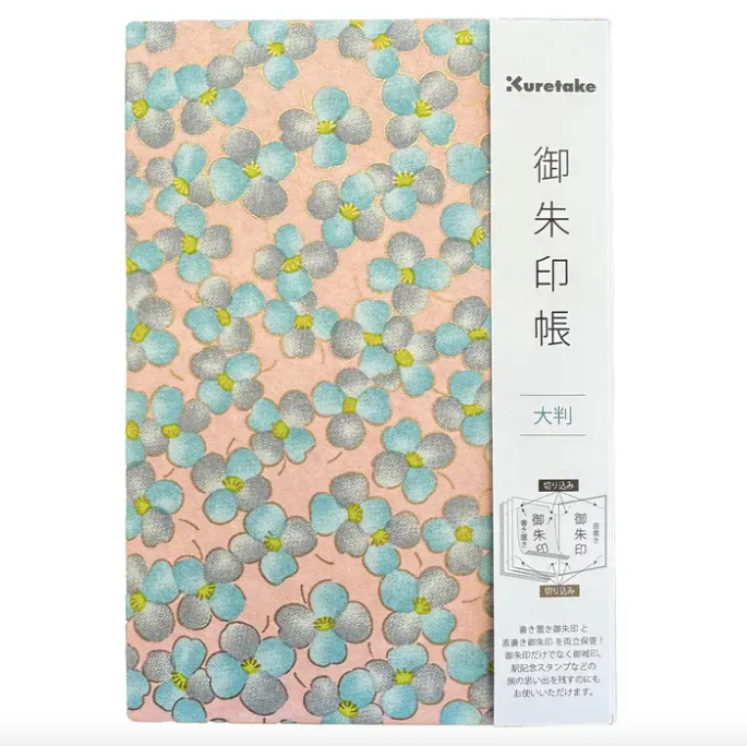 Goshuincho Notebook in Blue Flower