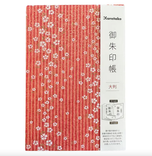 Goshuincho Notebook in Red Flower
