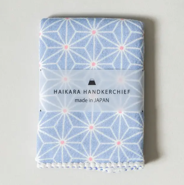 Haikara Little Handkerchief in Asanoha Blue