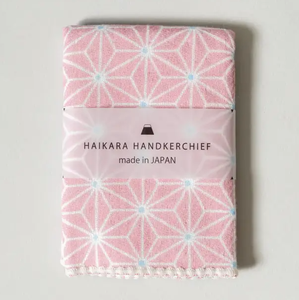 Haikara Little Handkerchief in Asanoha Pink