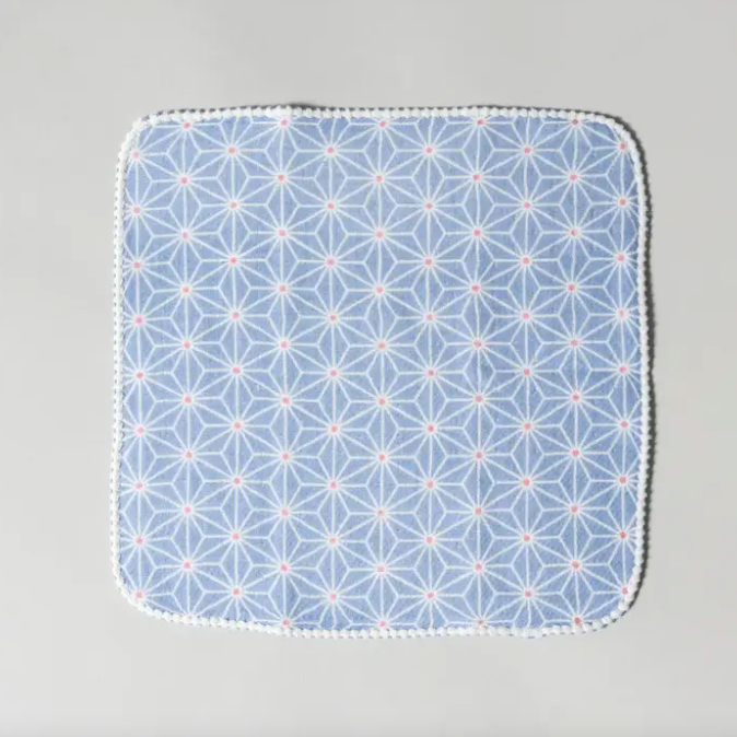 Haikara Little Handkerchief in Asanoha Blue
