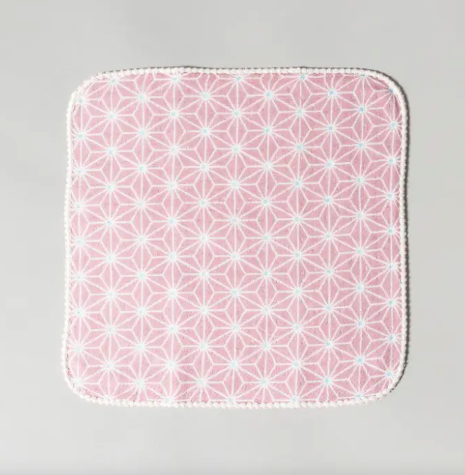 Haikara Little Handkerchief in Asanoha Pink