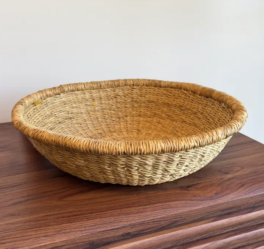 Handwoven Bolga Table Basket in Natural