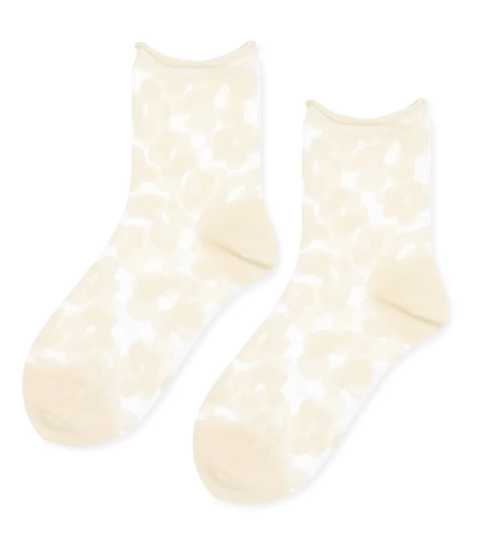 Pop Sheer Short Crew in Snow