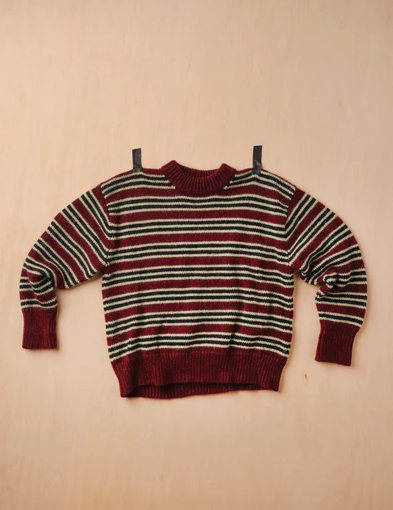 Hilma Striped Sweater in Burgundy