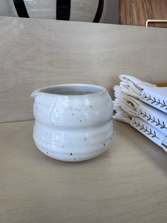 Espresso Pitcher in White Wave