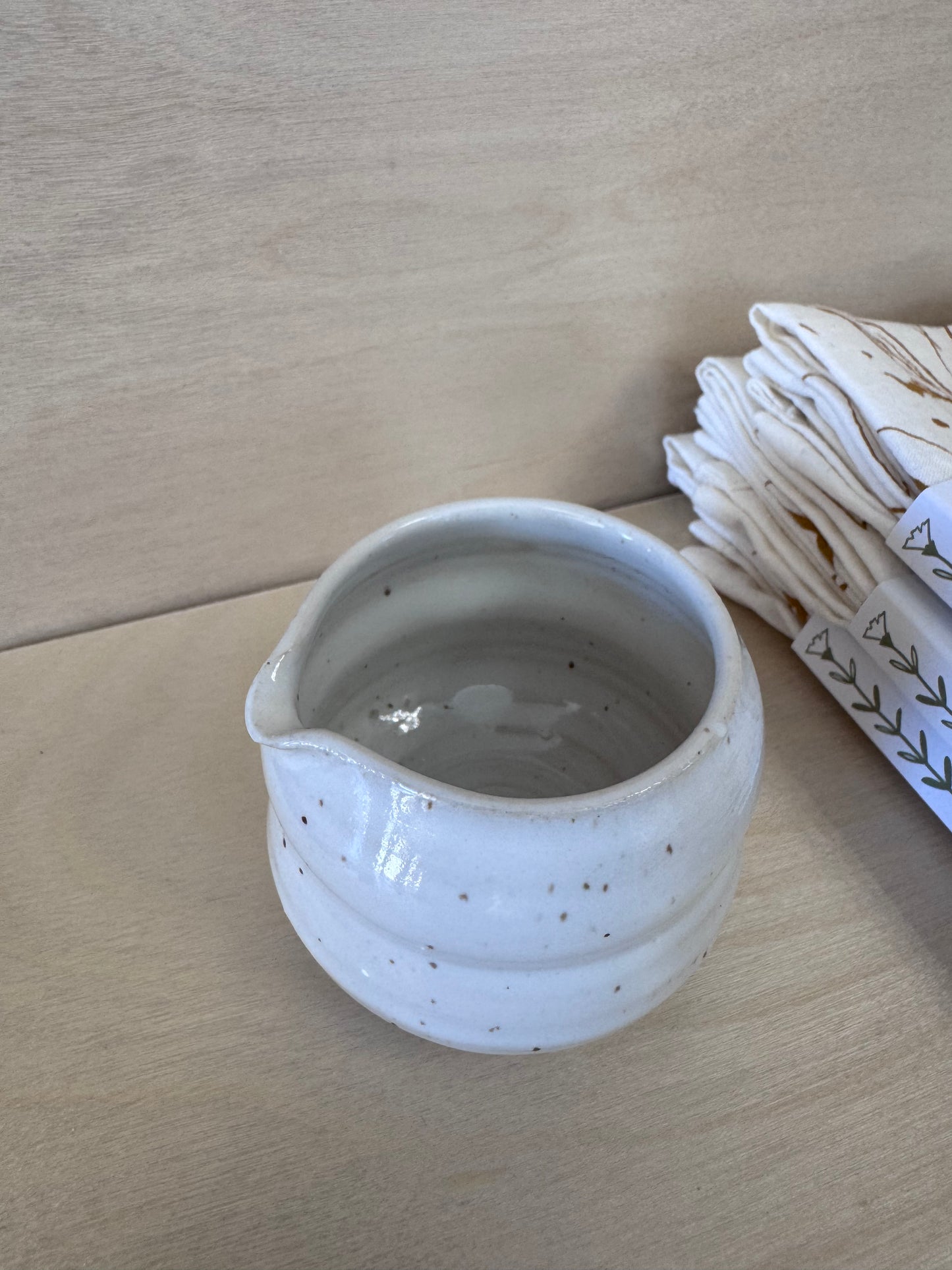 Espresso Pitcher in White Wave