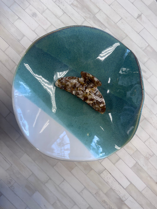 Turquoise Ceramic Wavy Tray